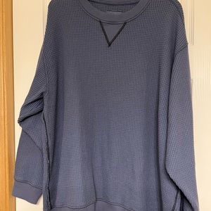 Aerie Blue Waffle Crew Neck Sweatshirt Large